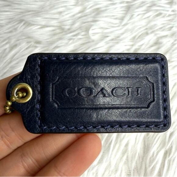 2.5" COACH Navy Fob Bag Charm Hang tag Hangtag - Picture 1 of 2
